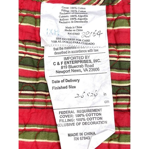 Single (1) C&F HOME 26"x26" Quilted Euro PILLOW SHAM Gloria Holiday Christmas - Picture 3 of 4